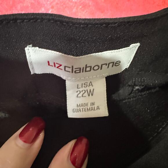 Liz Claiborne Lisa Pants Womens Plus 22W Black Dress Pull On Pants Business - Picture 3 of 6